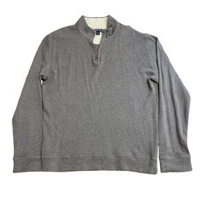 LANDS' END SWEATER 1/4 ZIP MENS XL TALL PULLOVER LONG SLEEVE CASUAL 100% COTTON